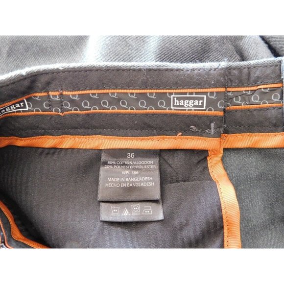 Haggar Work to Weekend Pants 35 Unhemmed Tag 36 Grey Expandable Waist NEW - Picture 9 of 9